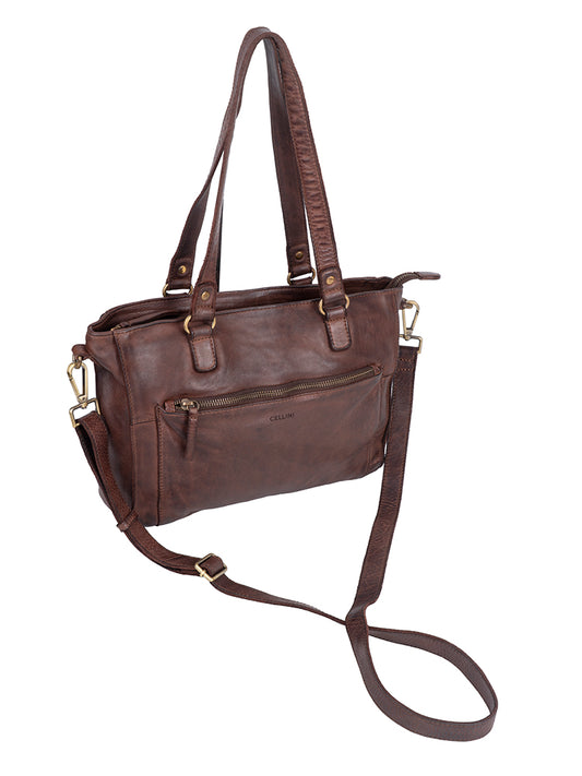 Cellini Diva Washed Leather Tote