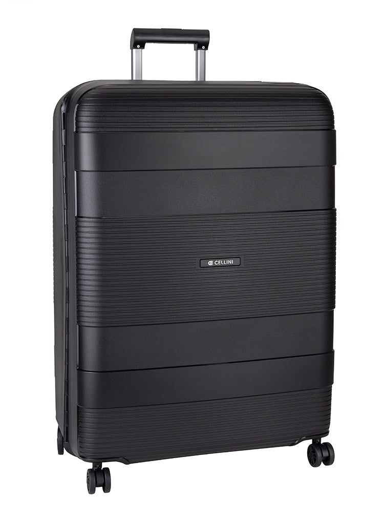 black beans ケース cellini-safetech-zipperless-lock-large-4-wheel-trolley-case-black