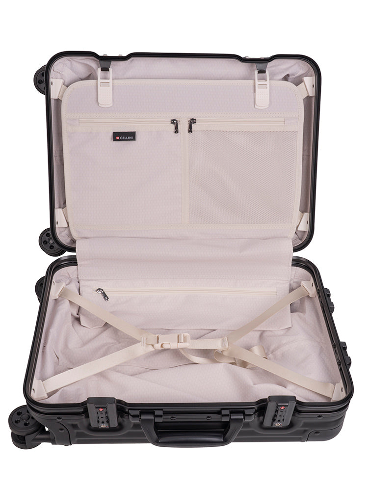 Cellini Aluminium 4-Wheel Carry On Trolley Case