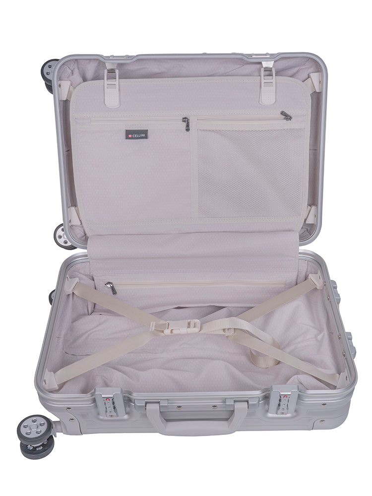 Cellini Aluminium 4-Wheel Carry On Trolley Case