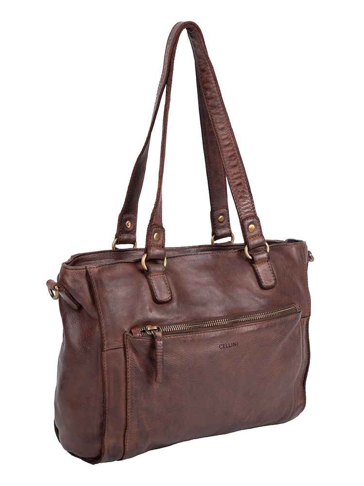 Cellini Diva Washed Leather Tote