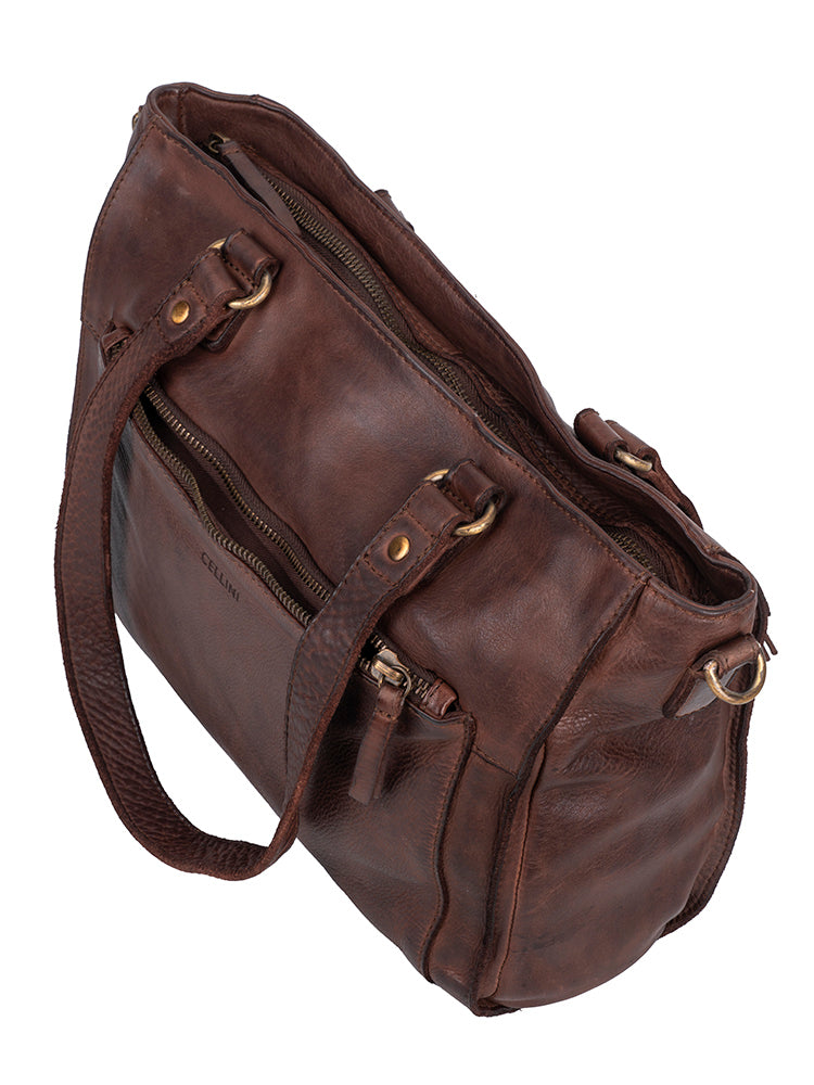 Cellini Diva Washed Leather Tote