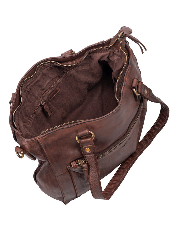 Cellini Diva Washed Leather Tote