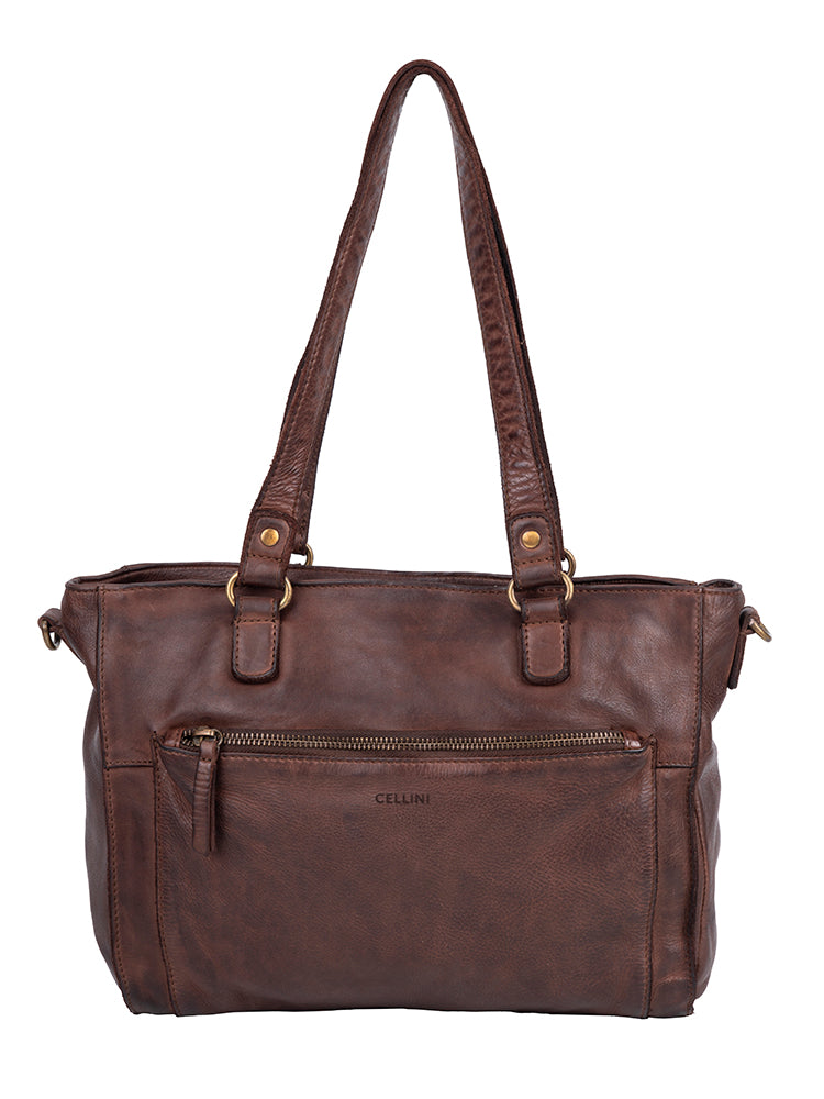 Cellini Diva Washed Leather Tote
