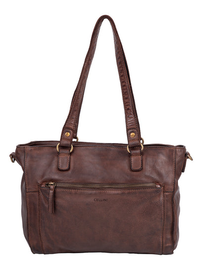 Cellini Diva Washed Leather Tote