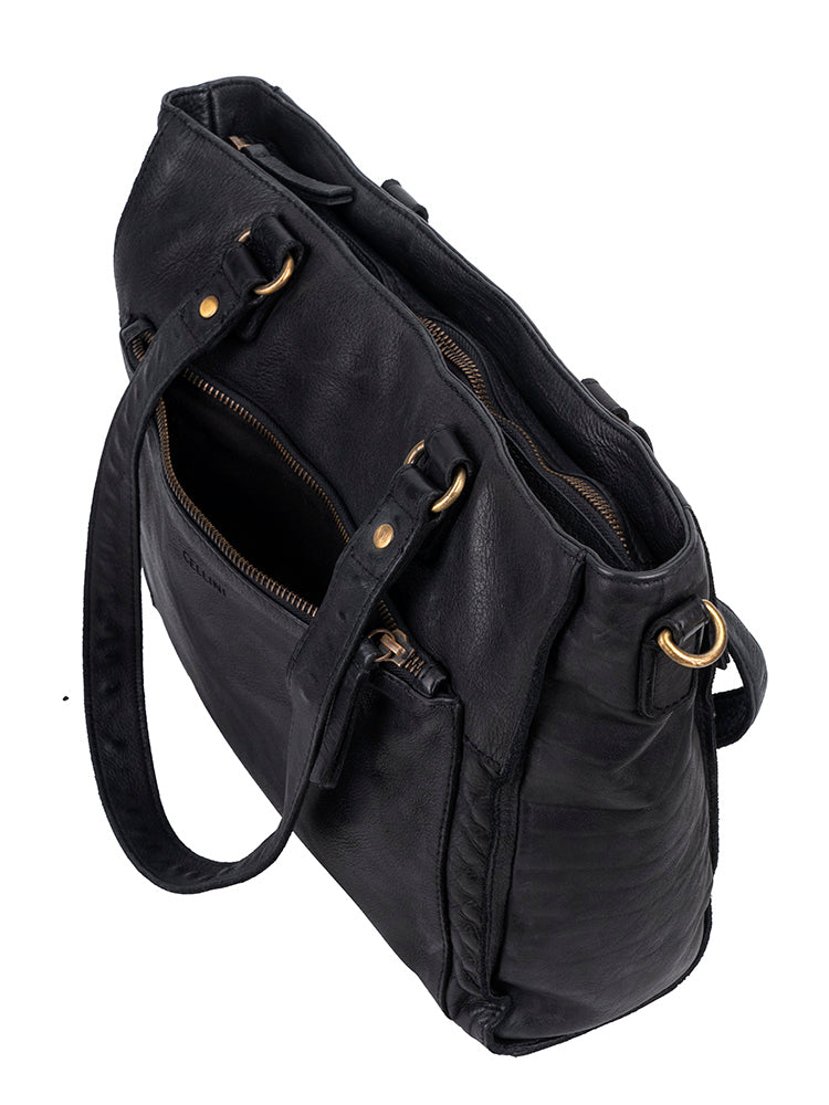 Cellini Diva Washed Leather Tote