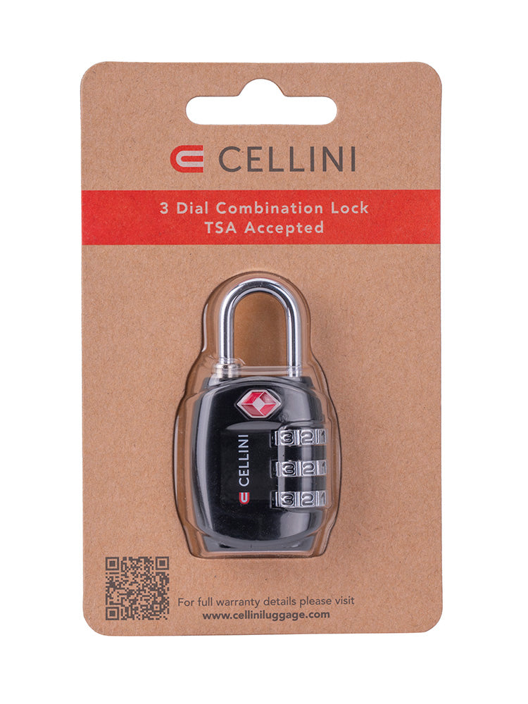 Cellini 3-Dial Combination TSA Lock