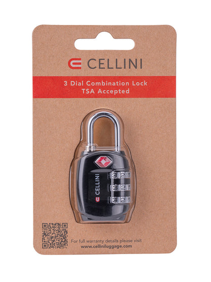 Cellini 3-Dial Combination TSA Lock