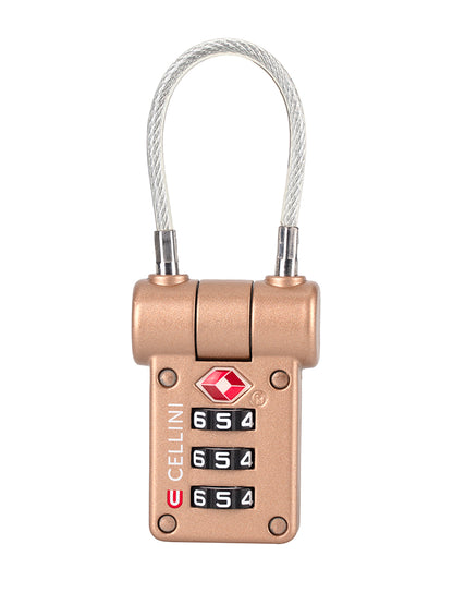 Cellini Quick Release 3-Dial TSA Cable Lock