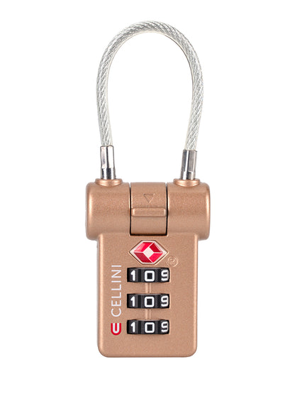 Cellini Quick Release 3-Dial TSA Cable Lock