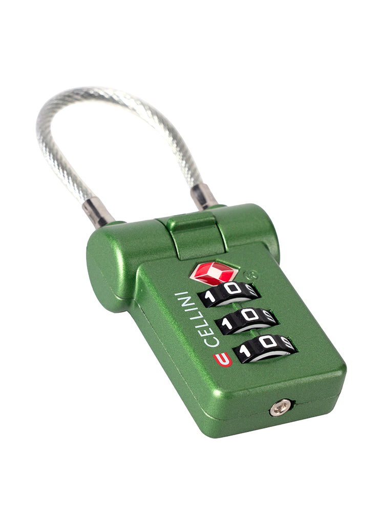 Cellini Quick Release 3-Dial TSA Cable Lock