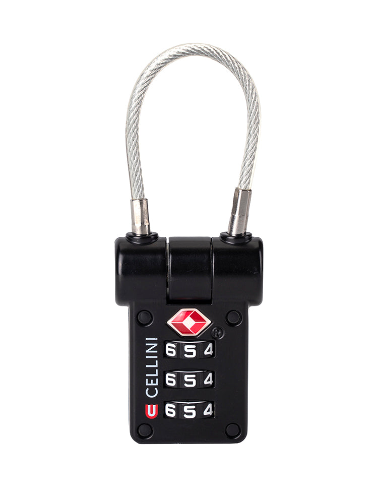 Cellini Quick Release 3-Dial TSA Cable Lock