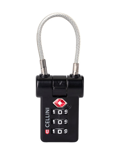 Cellini Quick Release 3-Dial TSA Cable Lock