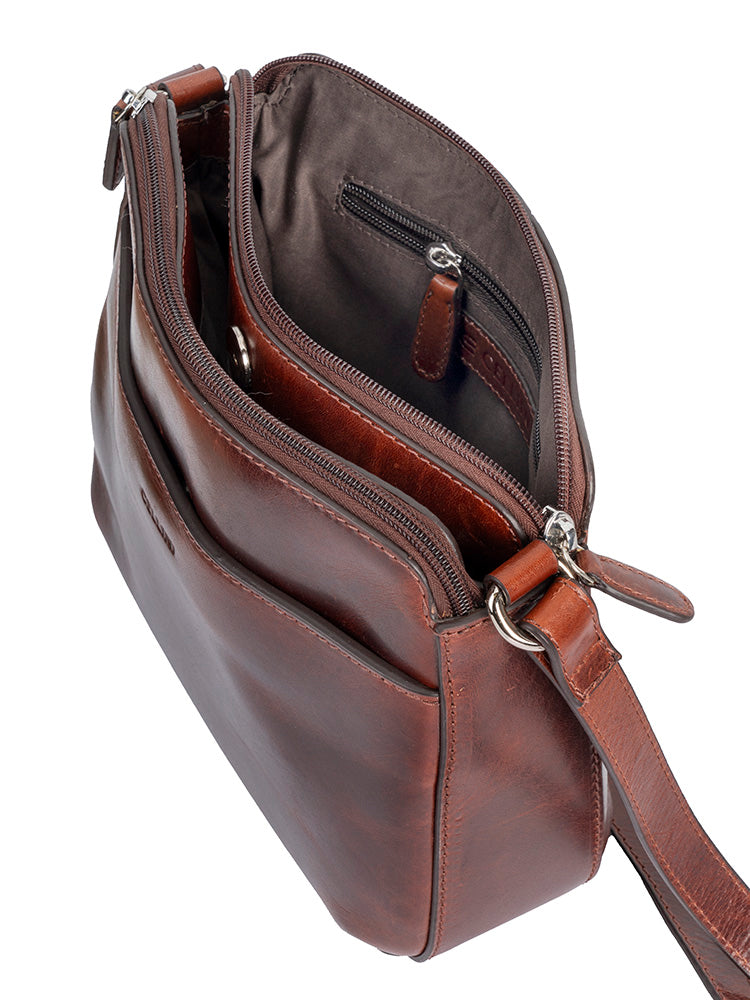 Cellini Diva Havana Double Compartment Sling