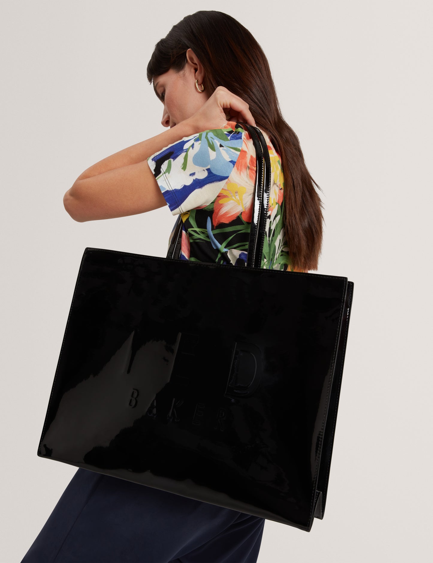 Ted Baker Iconna E/W XL Web Patent Shopper
