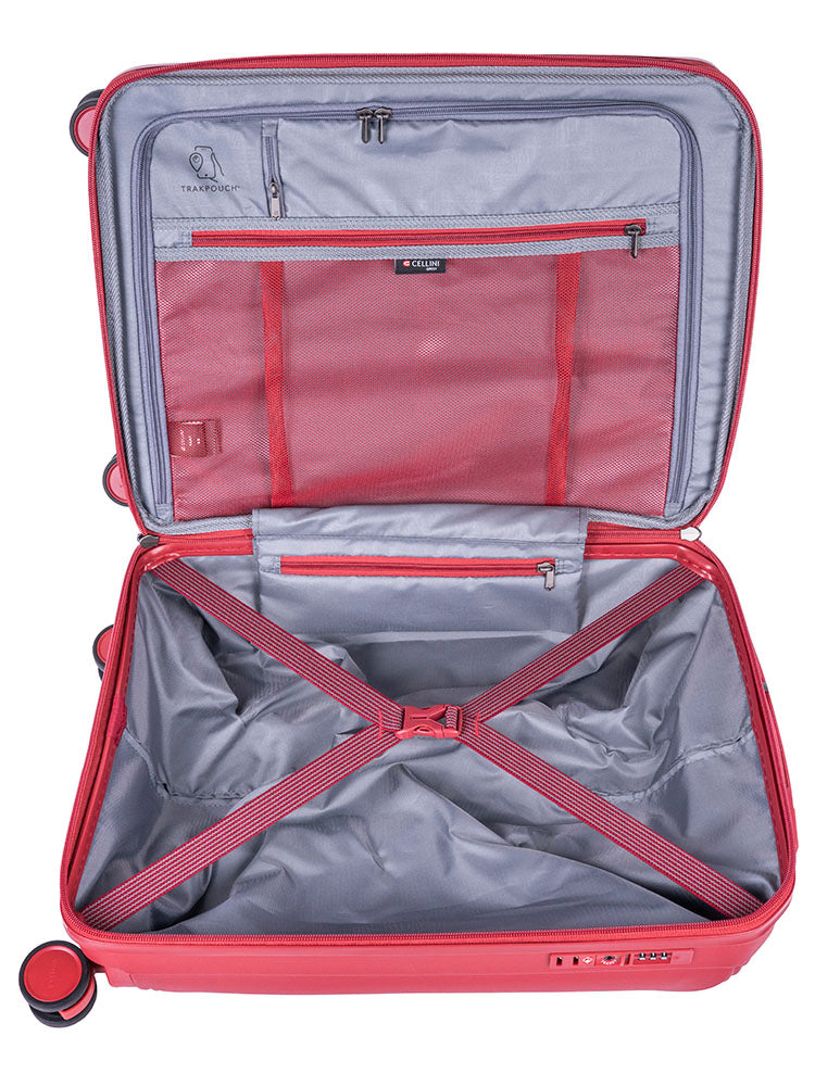 OWL 2×4 キューケース　ワインレッド Cellini Qwest 4 Wheel Trolley Carry On Trolley Case German Red