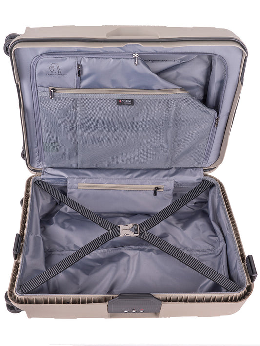 Cellini Safetech Zipperless Lock 4 Wheel Carry On Trolley