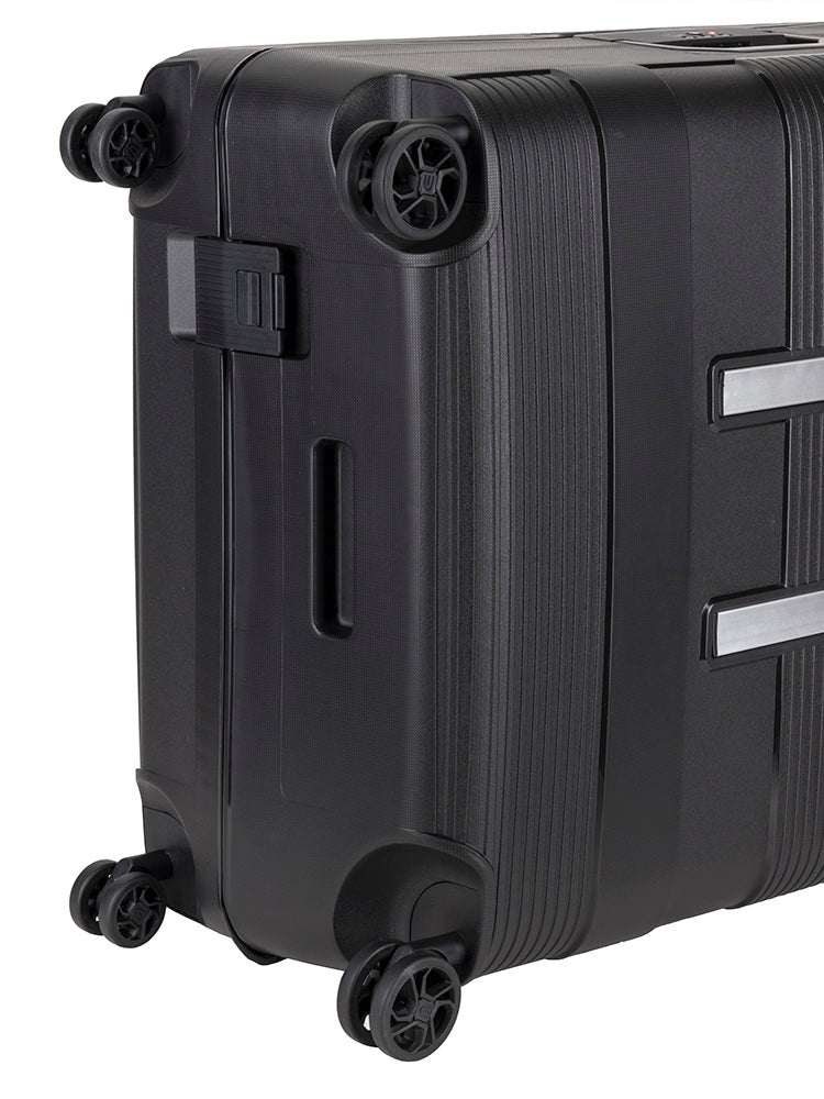 black beans ケース cellini-safetech-zipperless-lock-large-4-wheel-trolley-case-black
