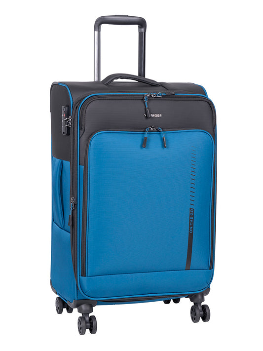 Voyager On The Go Medium 4 Wheel Trolley Case - Blue