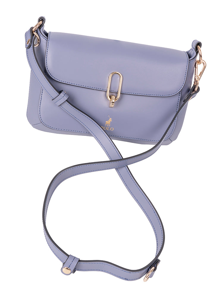 Polo Box Calf Flapover with Lock - Blue