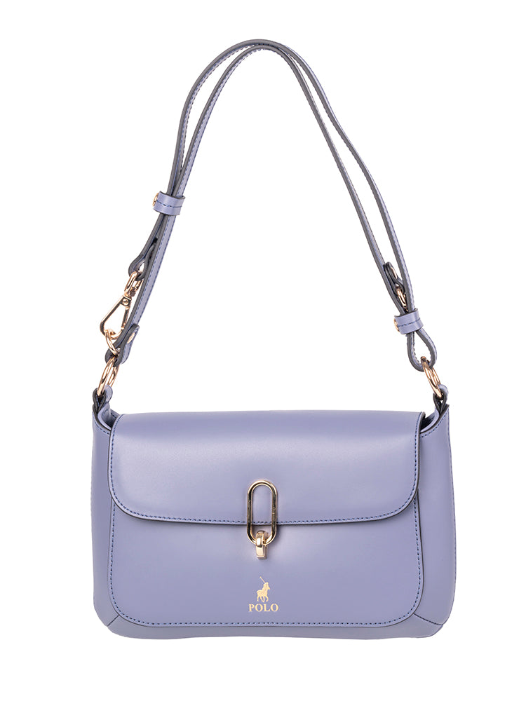 Polo Box Calf Flapover with Lock - Blue