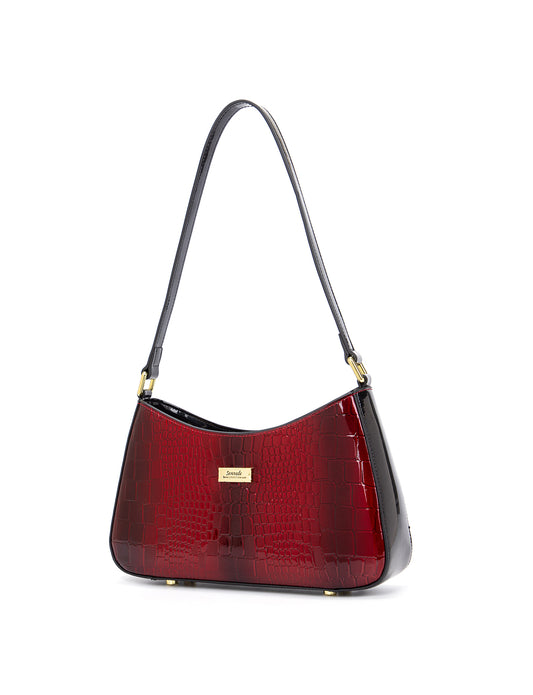 Serenade Cherry Croc Shoulder Bag