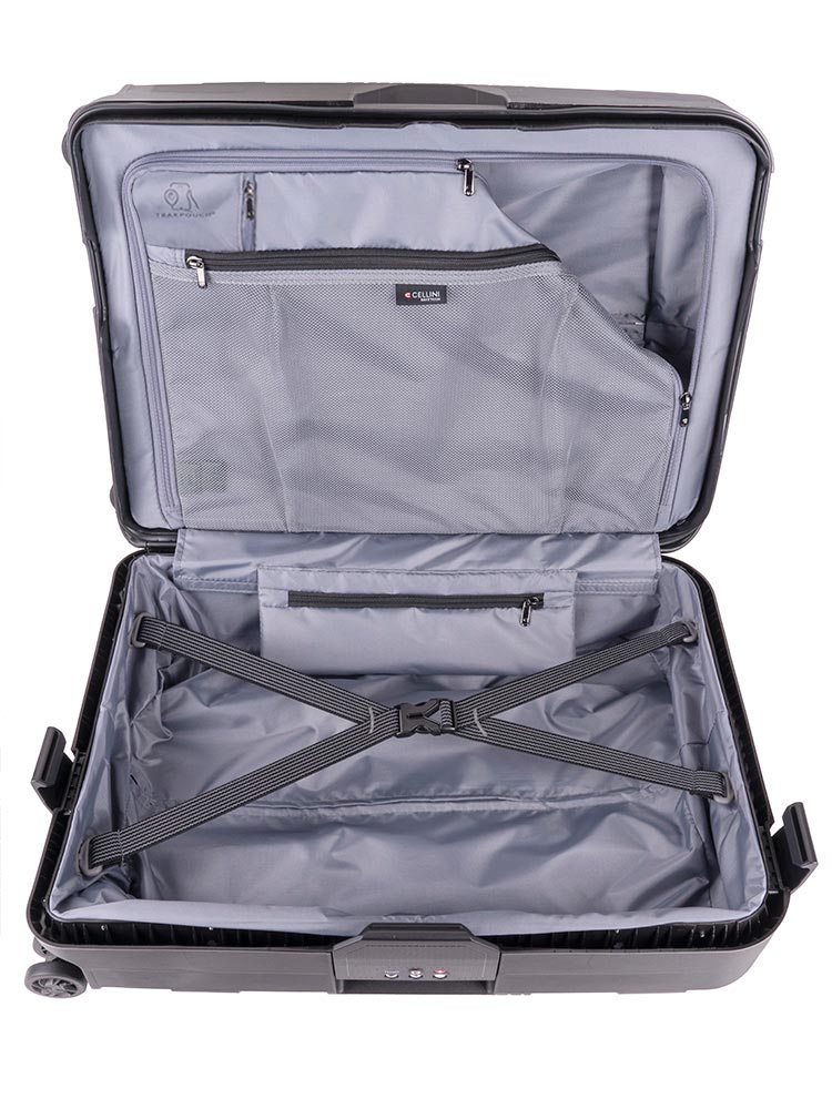 Cellini Safetech Zipperless Lock 4 Wheel Carry On Trolley
