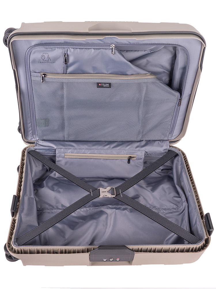 Cellini Safetech Zipperless Lock 4 Wheel Carry On Trolley
