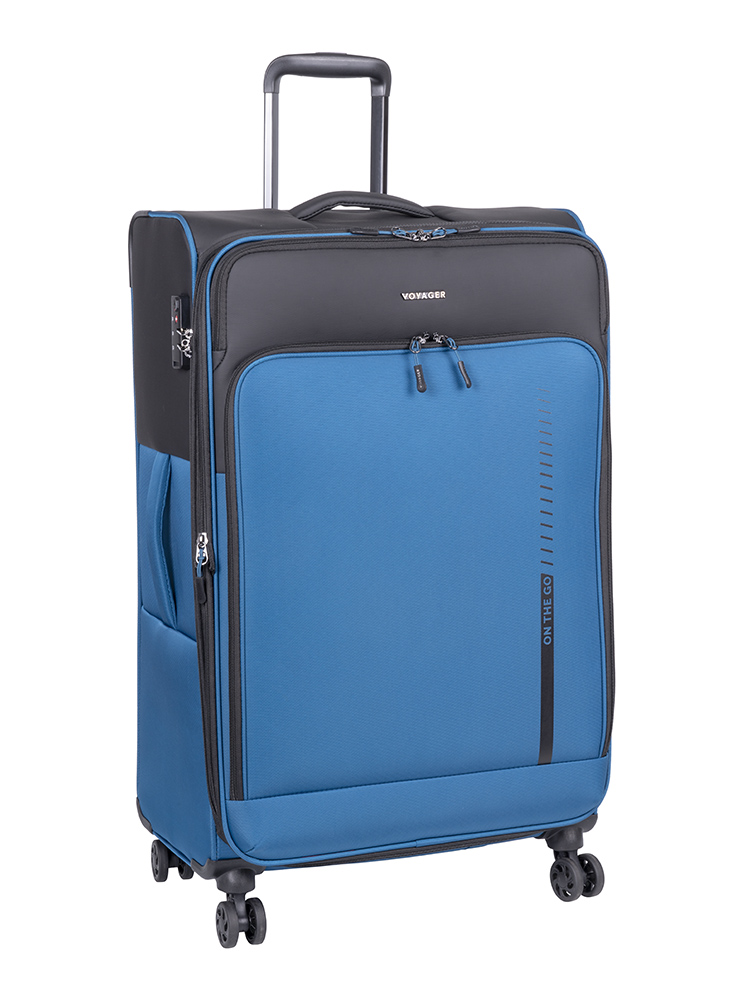 Voyager On The Go Large 4 Wheel Trolley Case - Blue