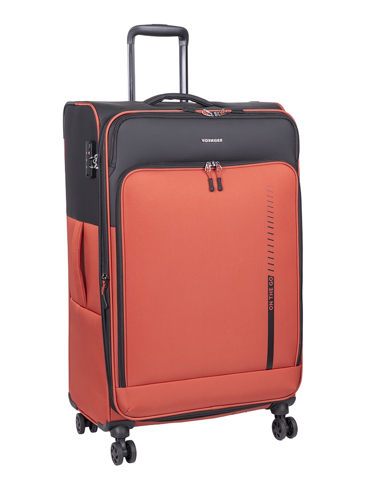 Voyager On The Go Large 4 Wheel Trolley Case - Rust