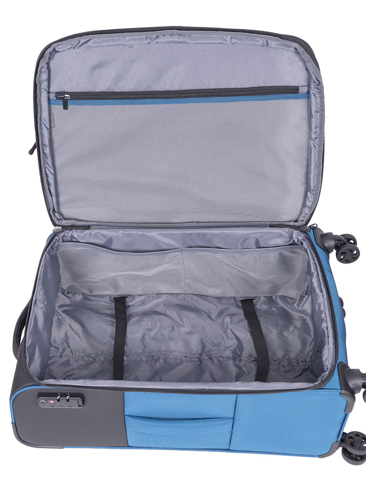 Voyager On The Go Medium 4 Wheel Trolley Case - Blue