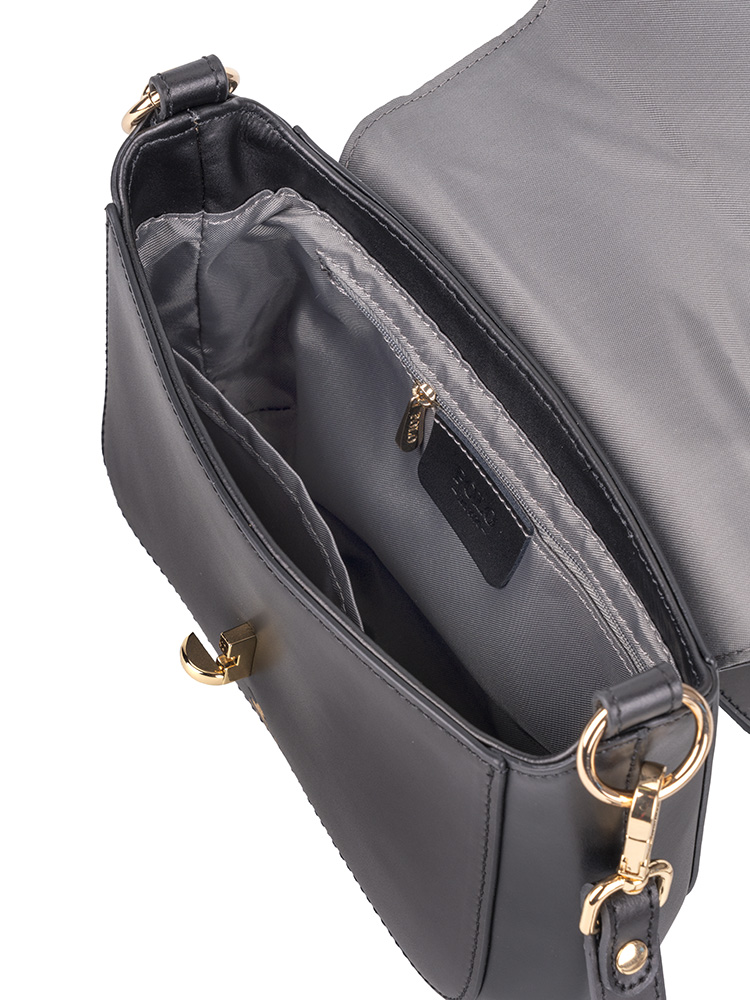 Polo Box Calf Flapover with Lock - Black