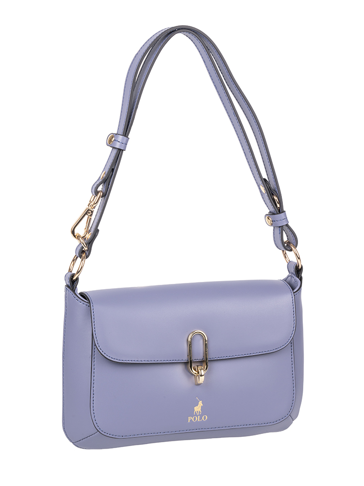 Polo Box Calf Flapover with Lock - Blue