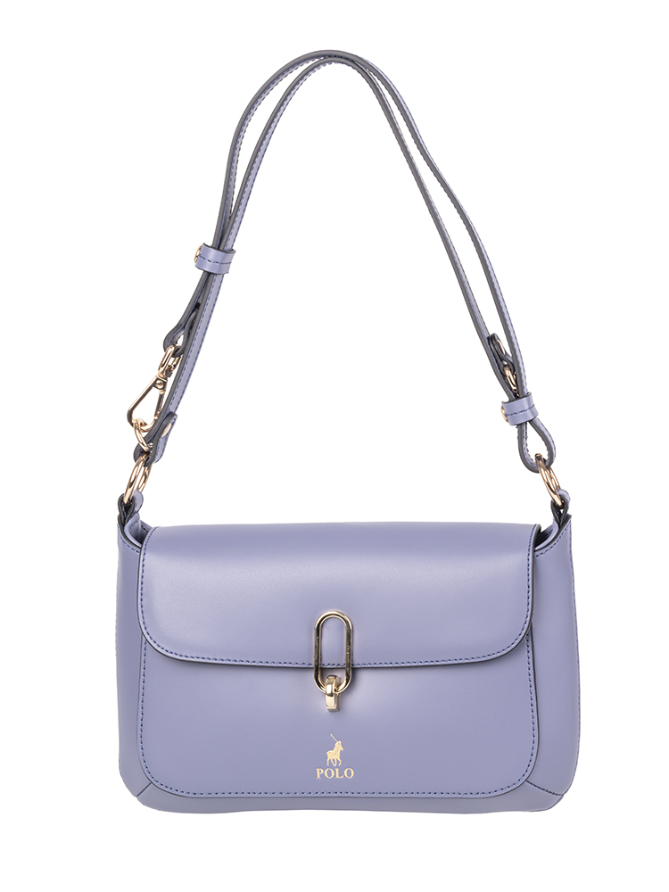 Polo Box Calf Flapover with Lock - Blue