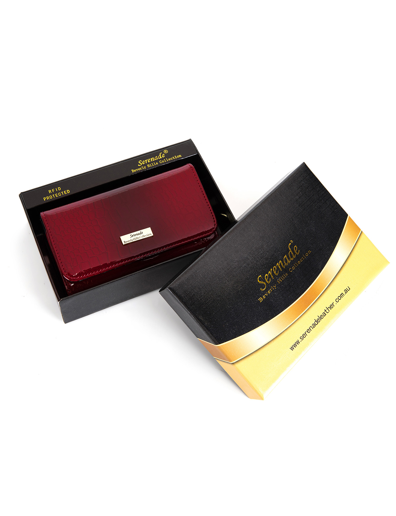 Serenade Cherry Croc Medium Purse