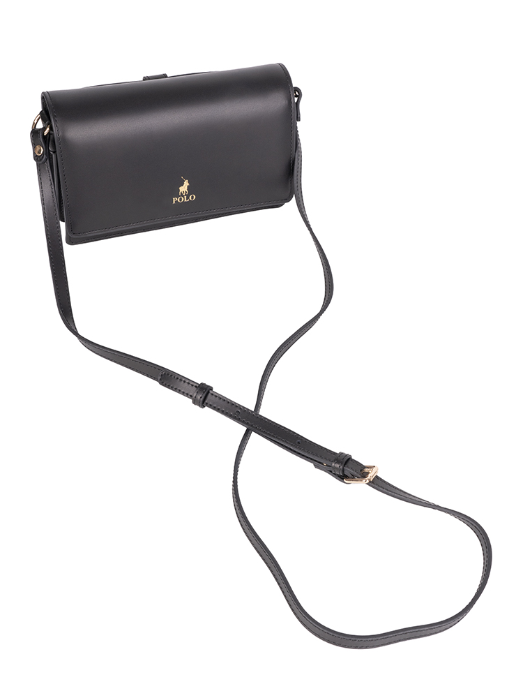 Polo Box Calf Concertina Sling - Black