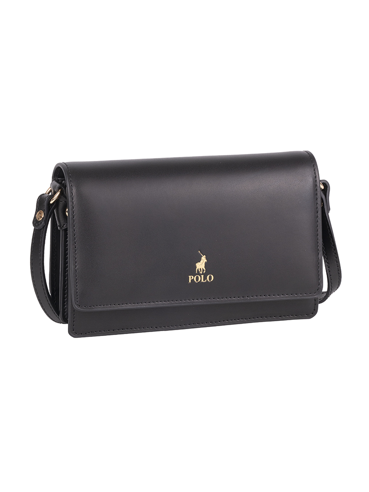 Polo Box Calf Concertina Sling - Black