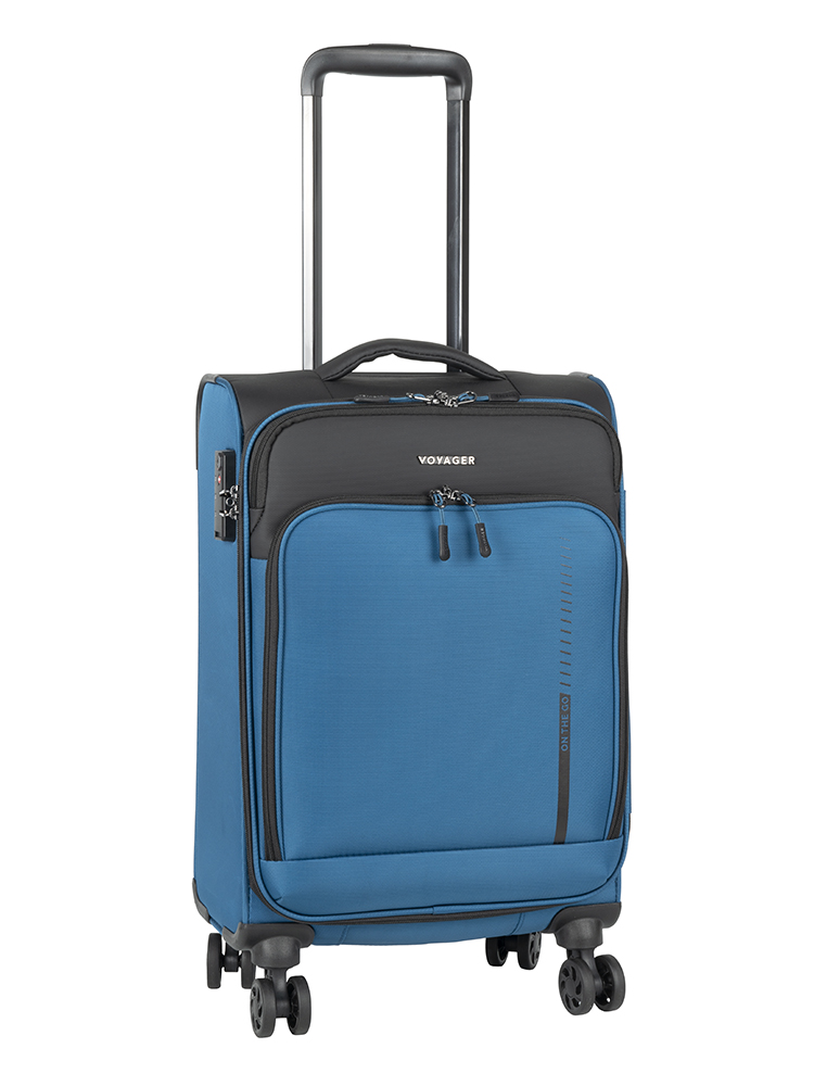 Voyager On The Go 4 Wheel Carry On Trolley - Blue