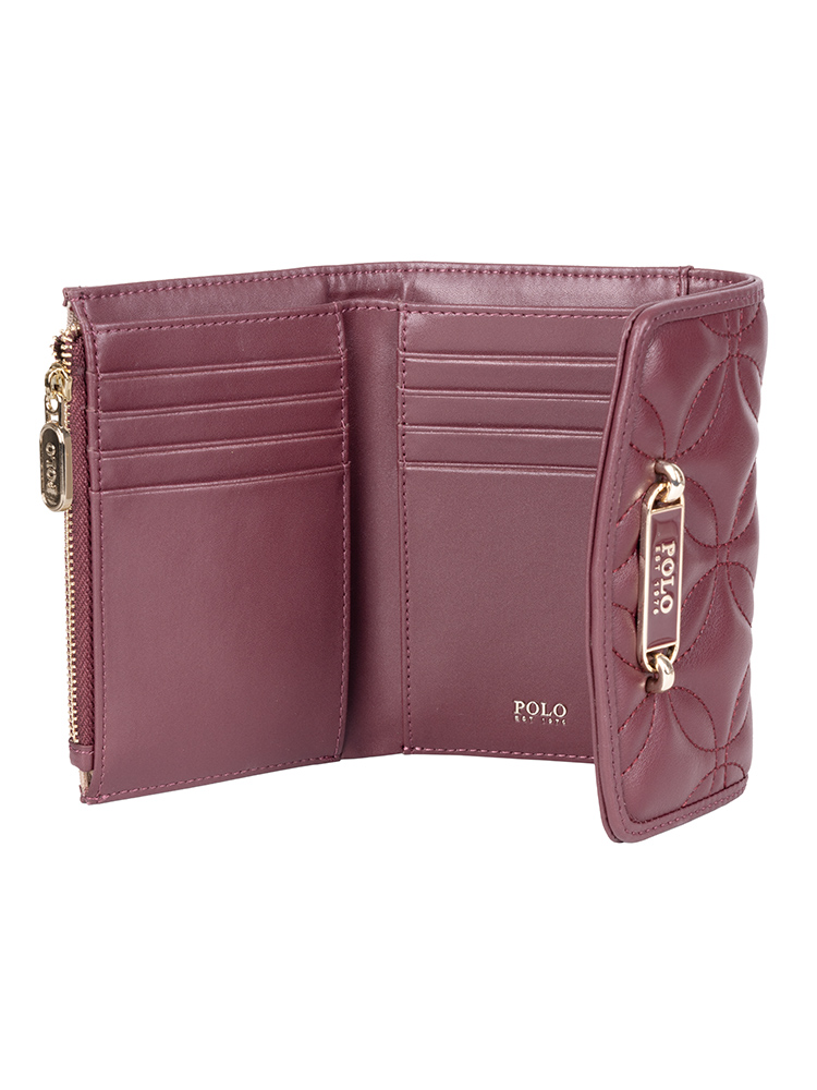 Polo Madison Compact Trifold Purse - Garnet