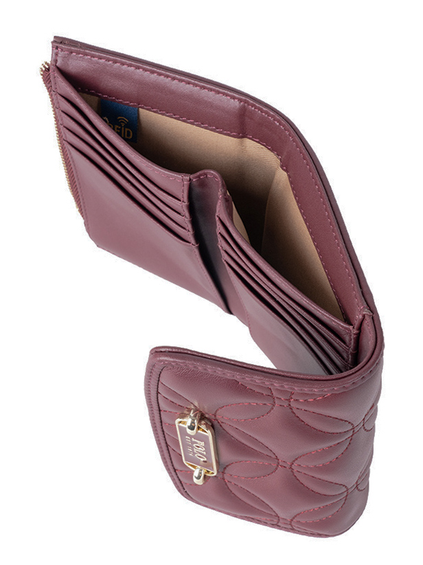 Polo Madison Compact Trifold Purse - Garnet